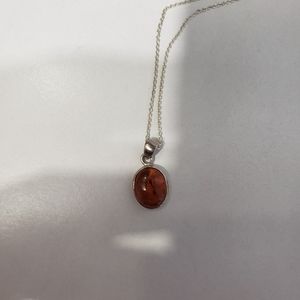 Amber Stone Rock Necklace